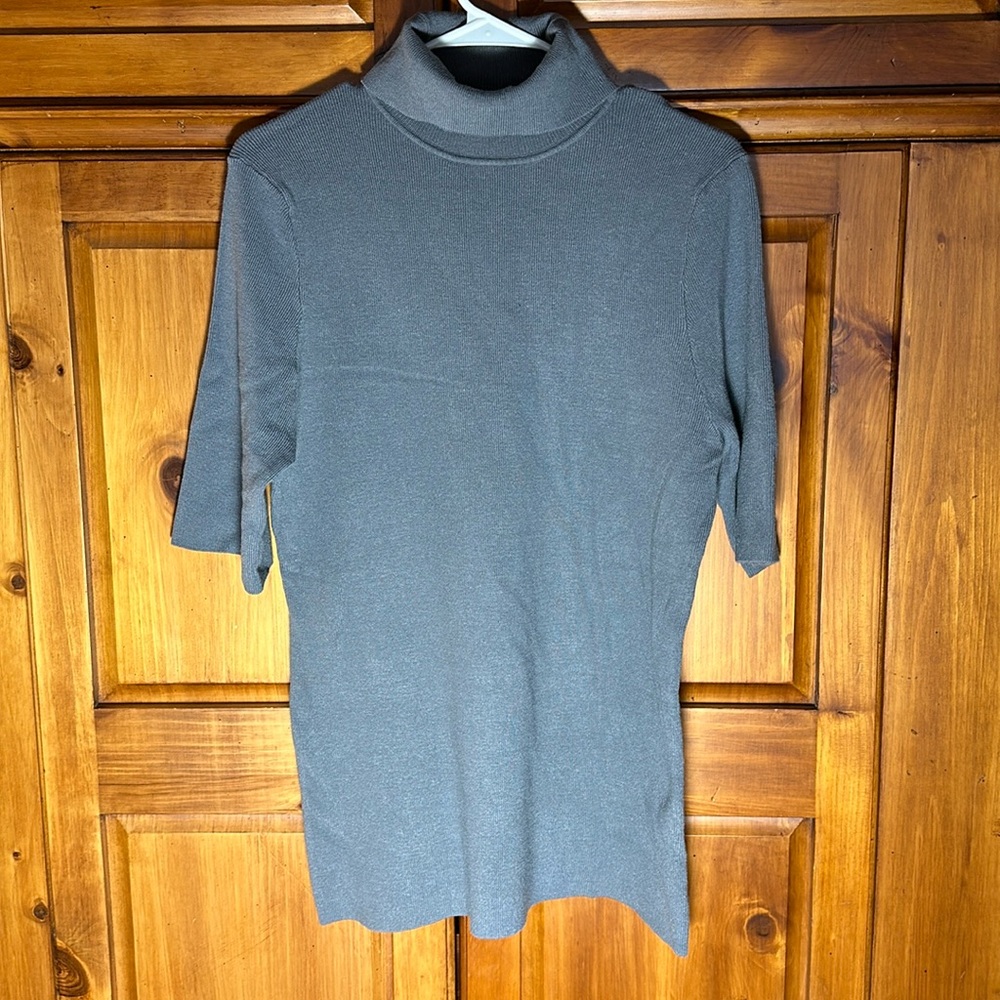 Chadwick’s Women’s Gray Short Sleeve Sweater Turtleneck